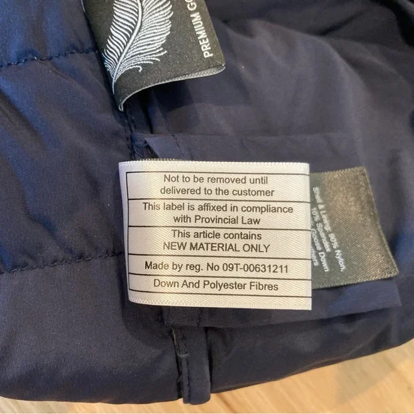 Aritzia Babaton Reza Navy Quilted 100% Goose Down Puffer Jacket Fisherman Scandi - Picture 8 of 12